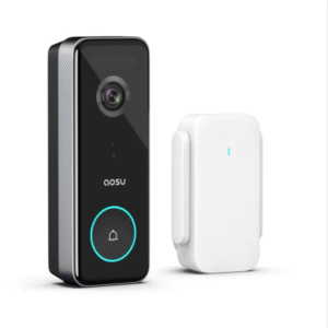 Aosu V8S 5MP Battery-Powered or Wire Two Modes Ultra HD Wi-Fi Dual-Band Smart Doorbell Camera and Chime with AI 3D Motion Detection and Built-in 8G Memory