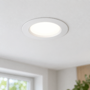 Recessed pot light installed in ceiling